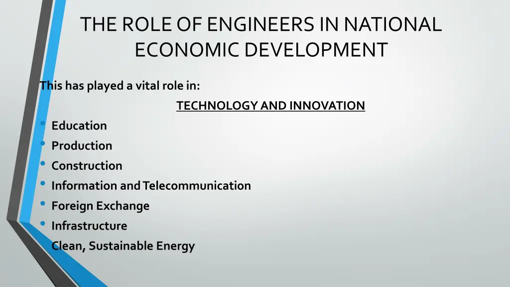 the role of engineers in national economic