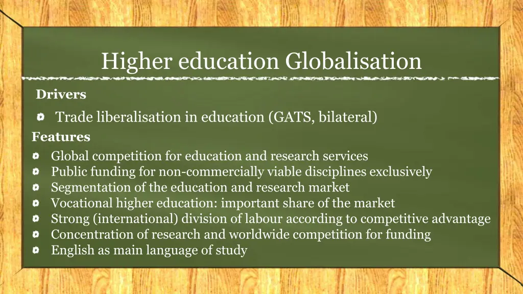 higher education globalisation