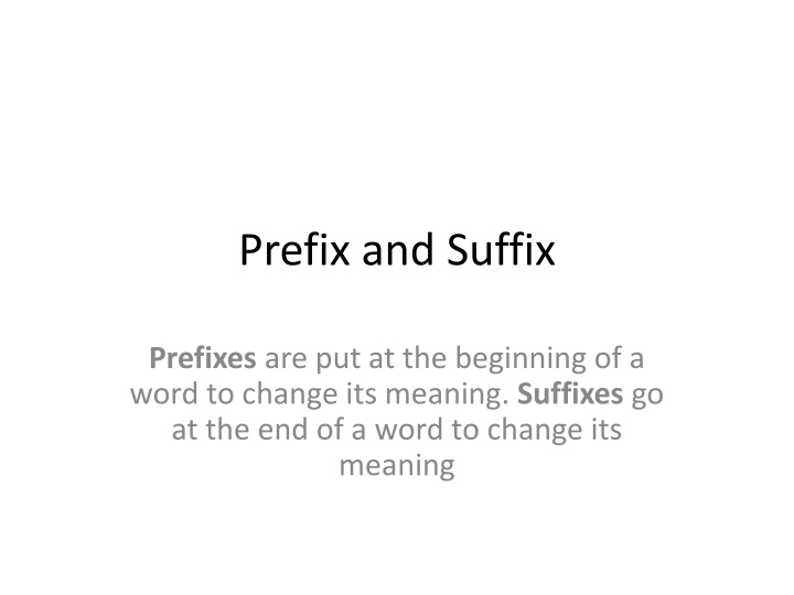 prefix and suffix