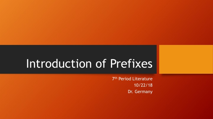 introduction of prefixes