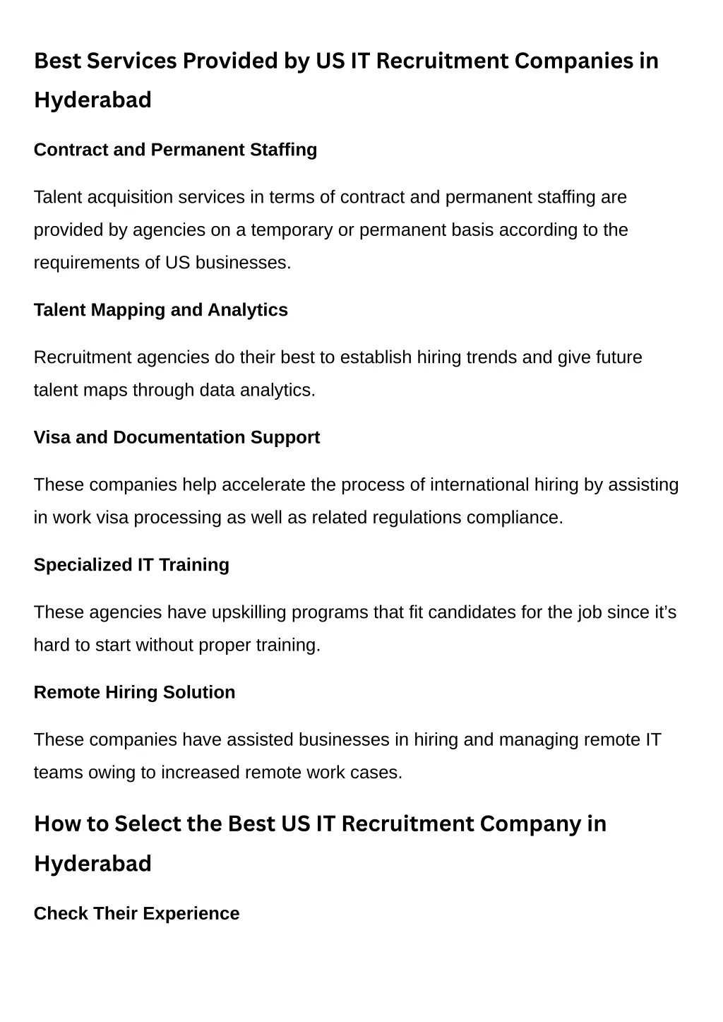 best services provided by us it recruitment