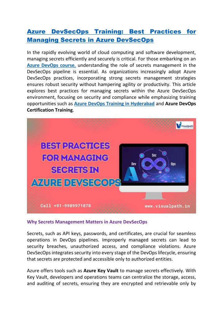 azure devsecops training best practices