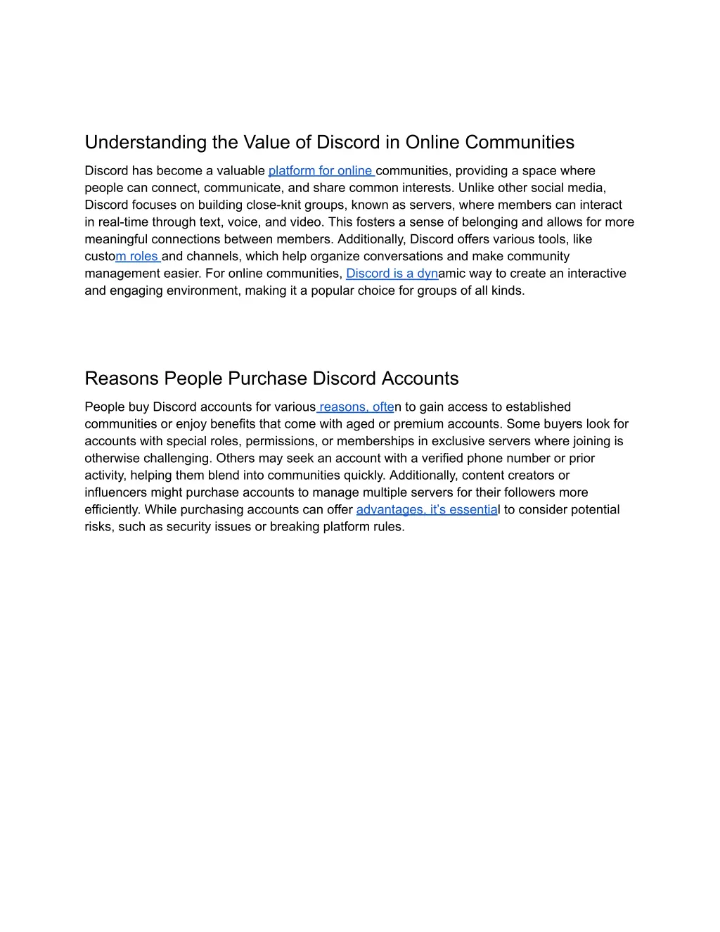 understanding the value of discord in online