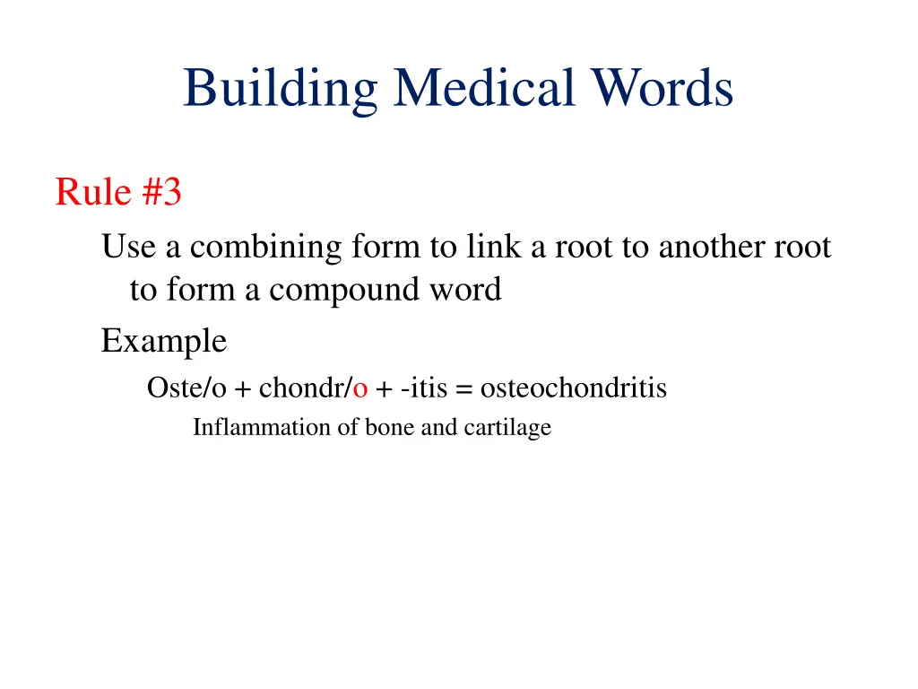 building medical words