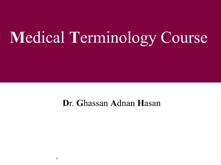 m edical t erminology course