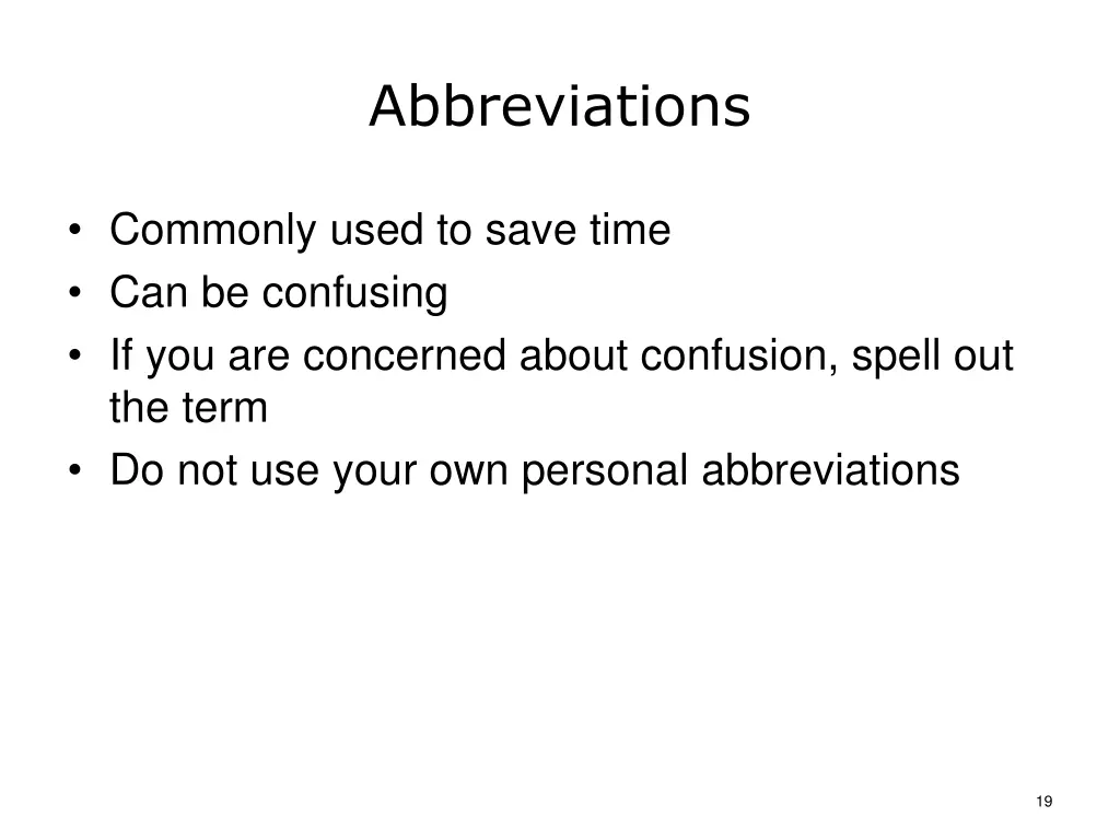 abbreviations