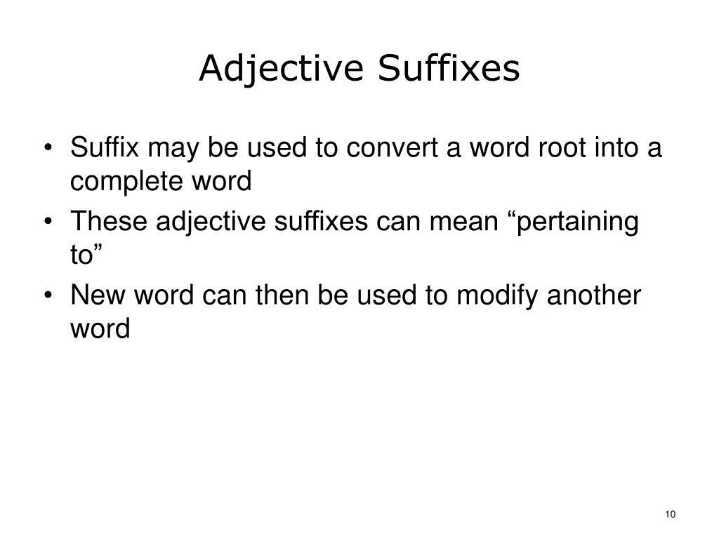 adjective suffixes