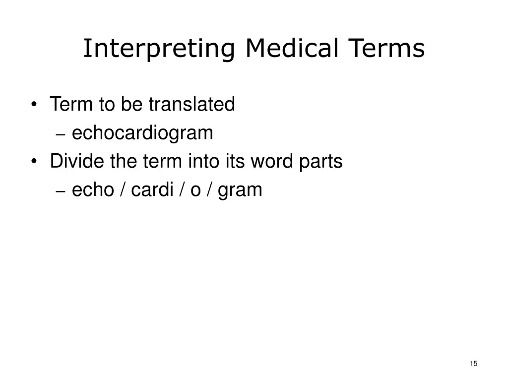 interpreting medical terms