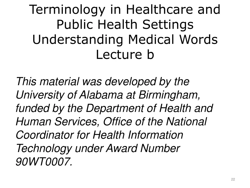 terminology in healthcare and public health 1