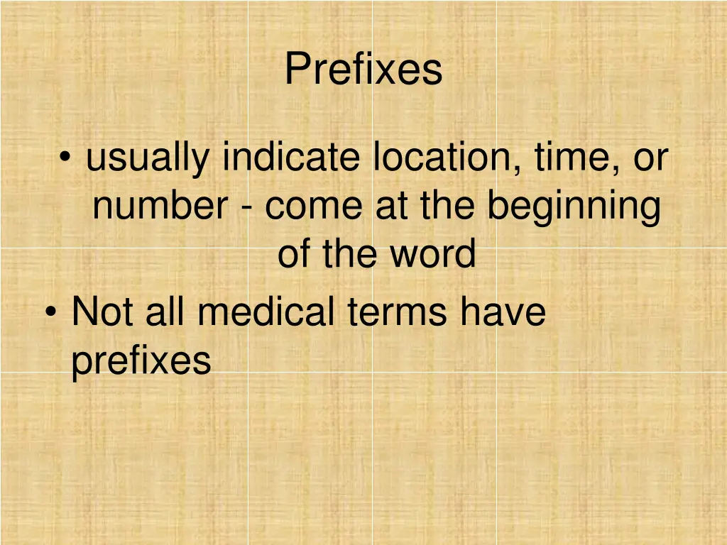 prefixes