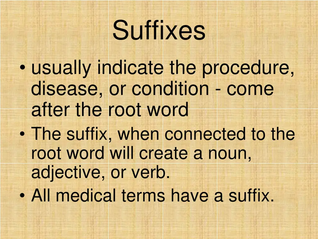 suffixes