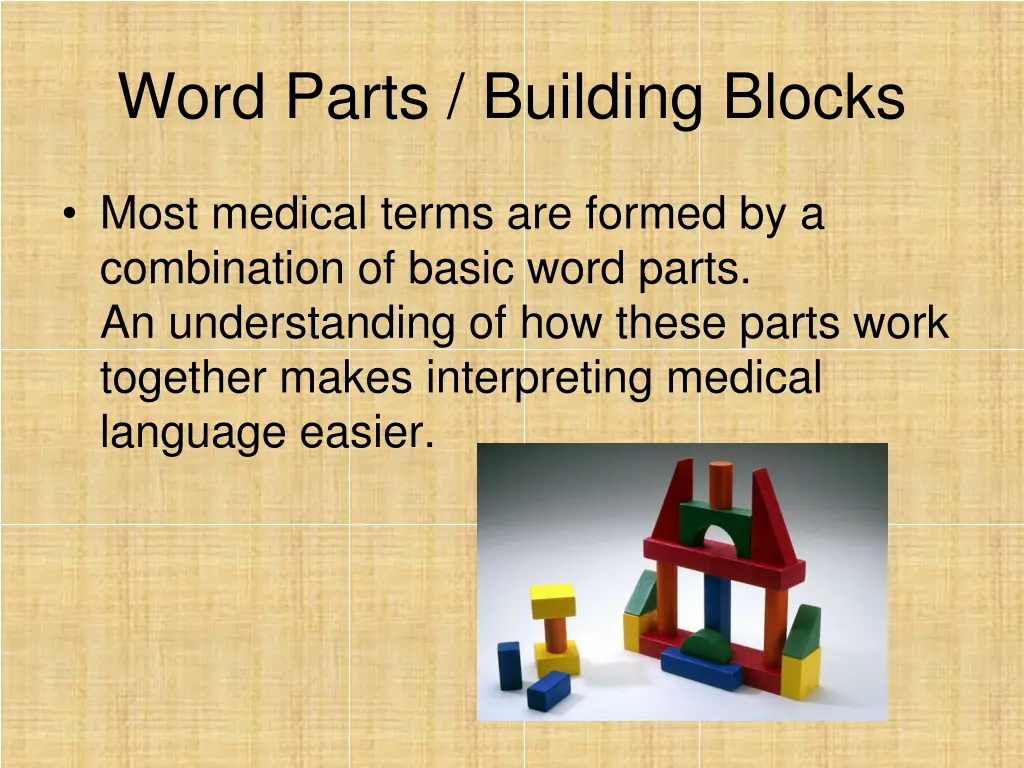 word parts building blocks