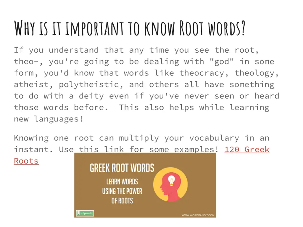 why is it important to know root words