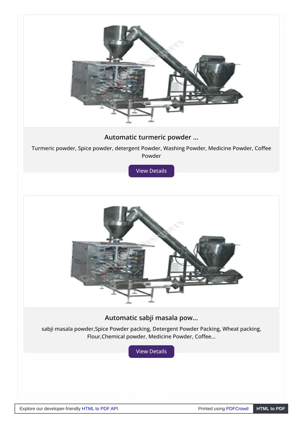 automatic turmeric powder