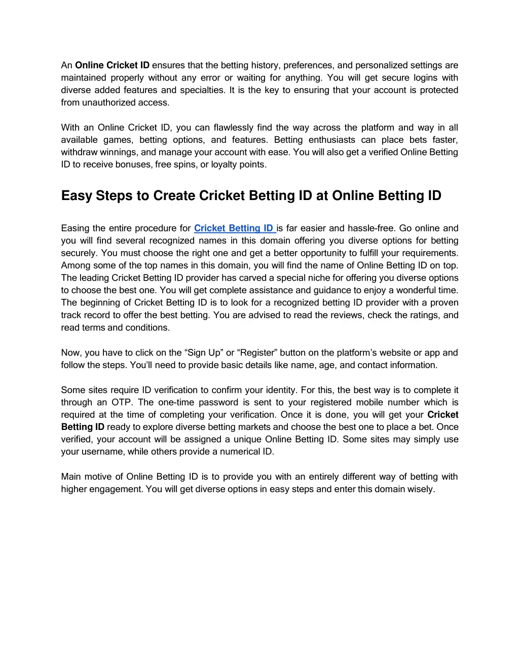 an online cricket id ensures that the betting