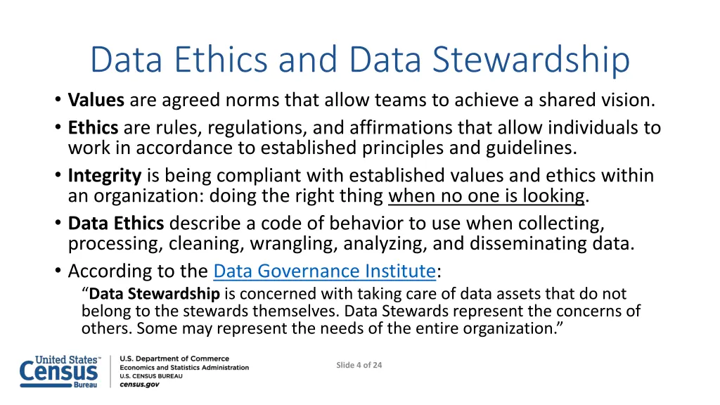 data ethics and data stewardship values