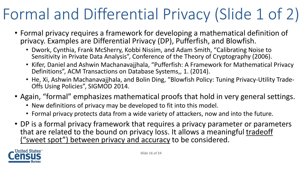 formal and differential privacy slide 1 of 2