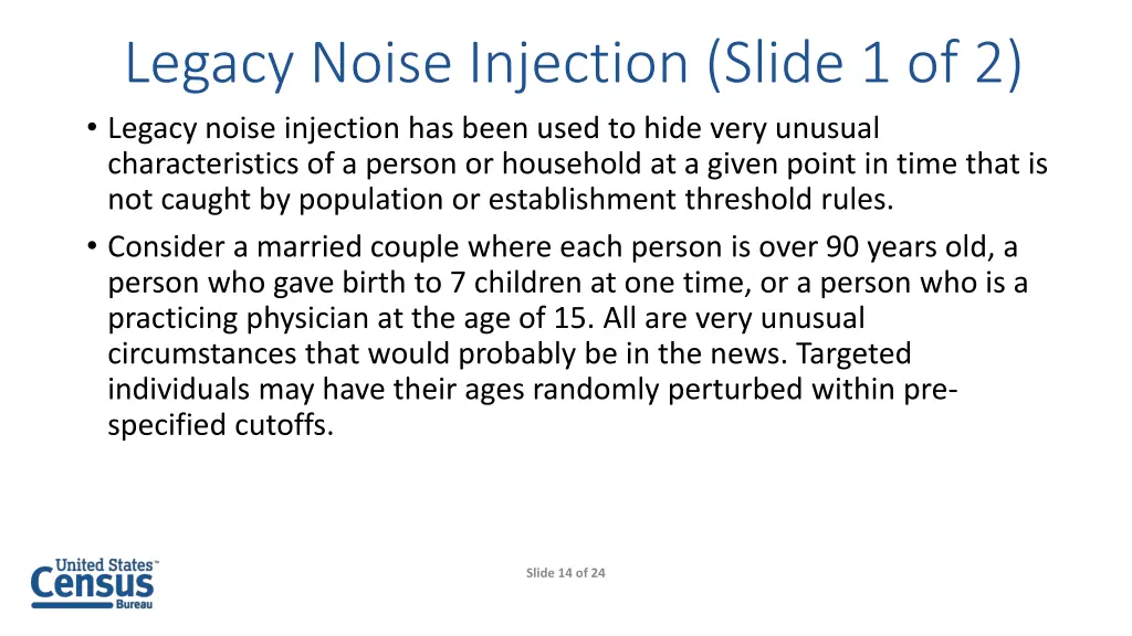 legacy noise injection slide 1 of 2 legacy noise