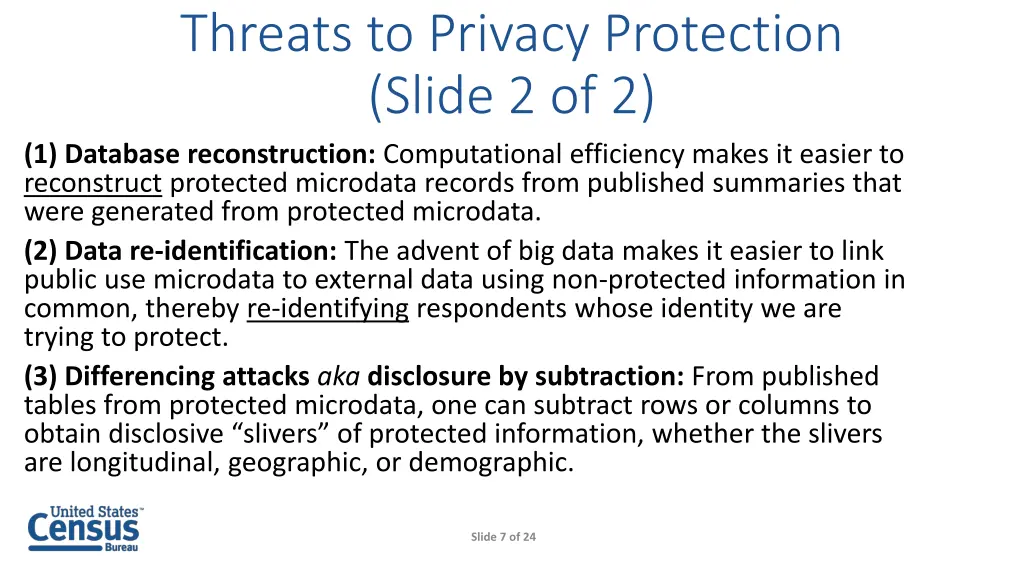 threats to privacy protection slide