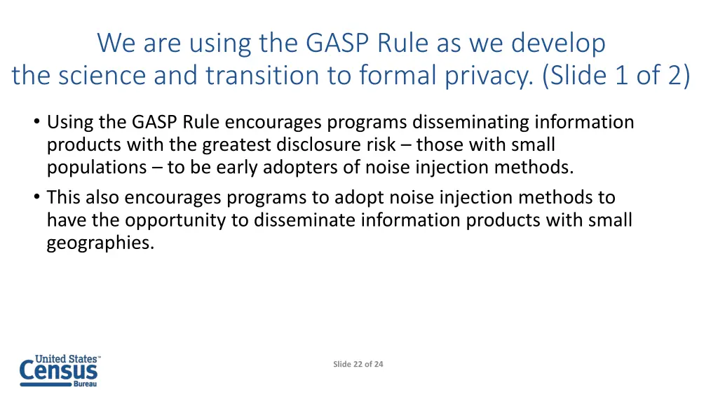 we are using the gasp rule as we develop 1