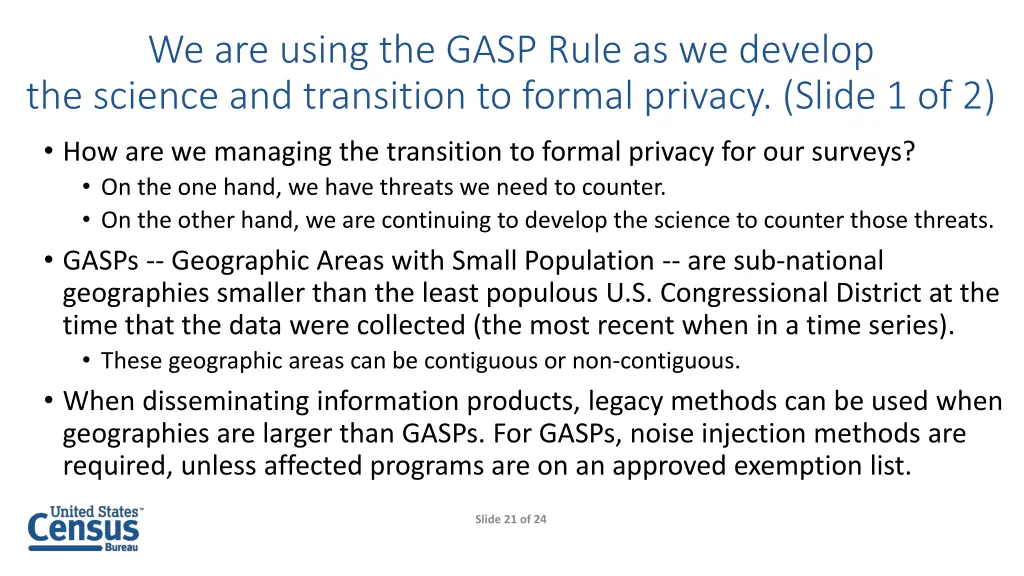 we are using the gasp rule as we develop