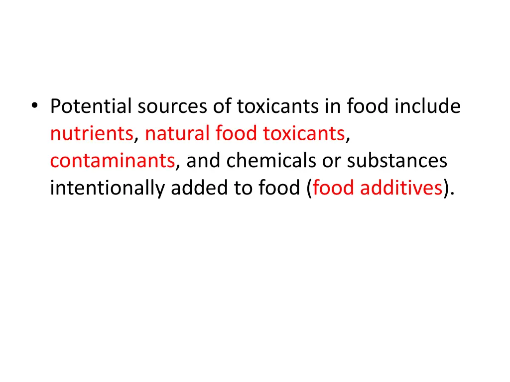 potential sources of toxicants in food include