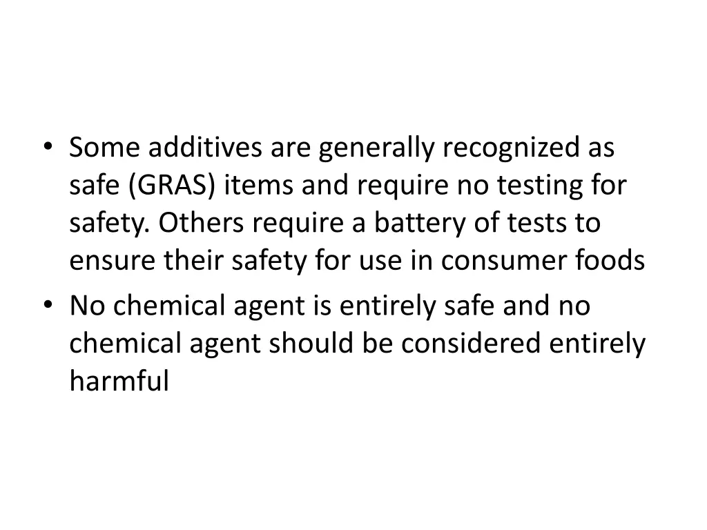 some additives are generally recognized as safe