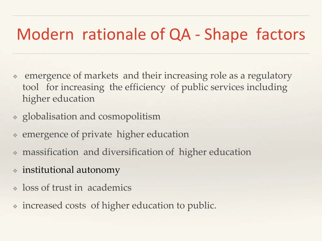 modern rationale of qa shape factors