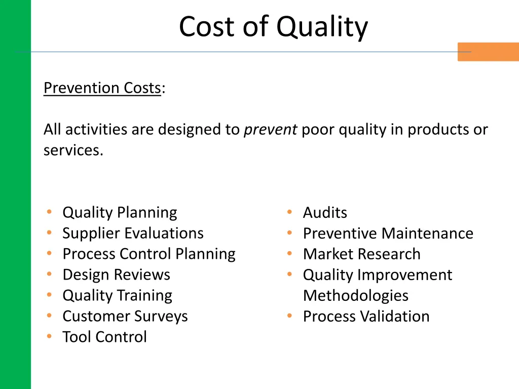 cost of quality