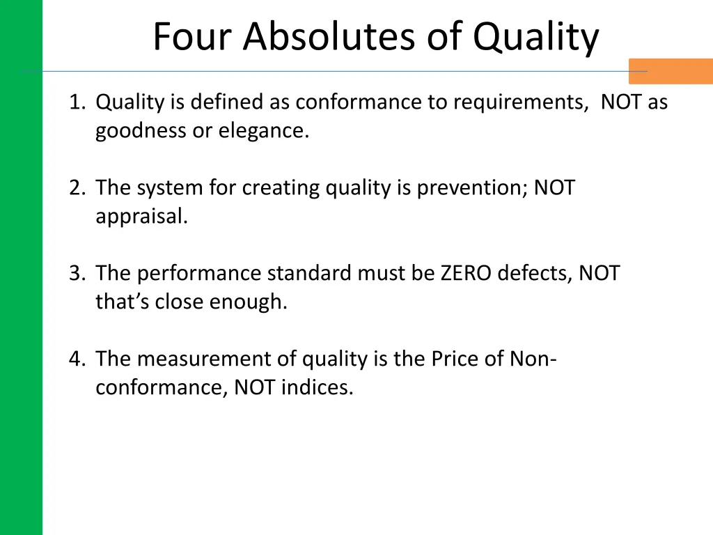 four absolutes of quality