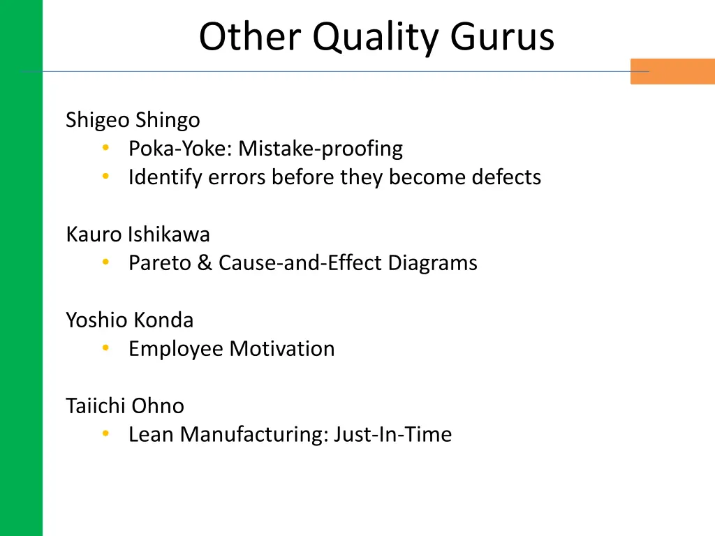 other quality gurus