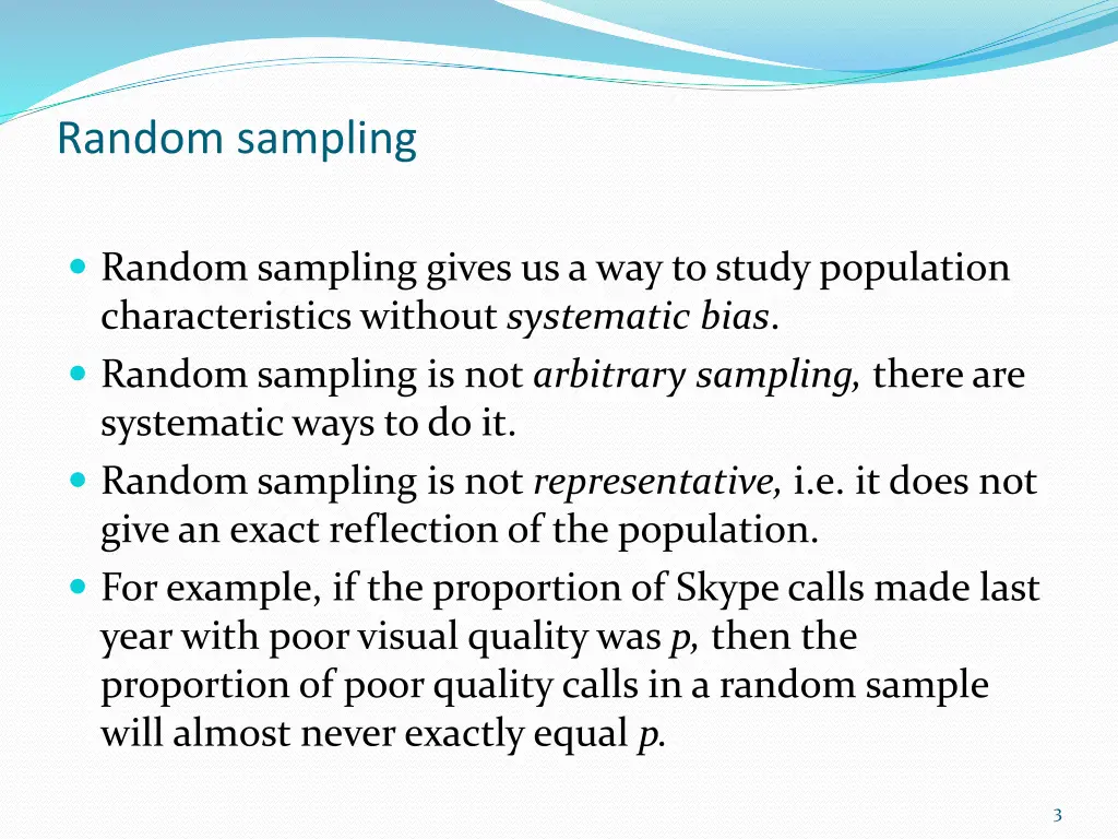 random sampling