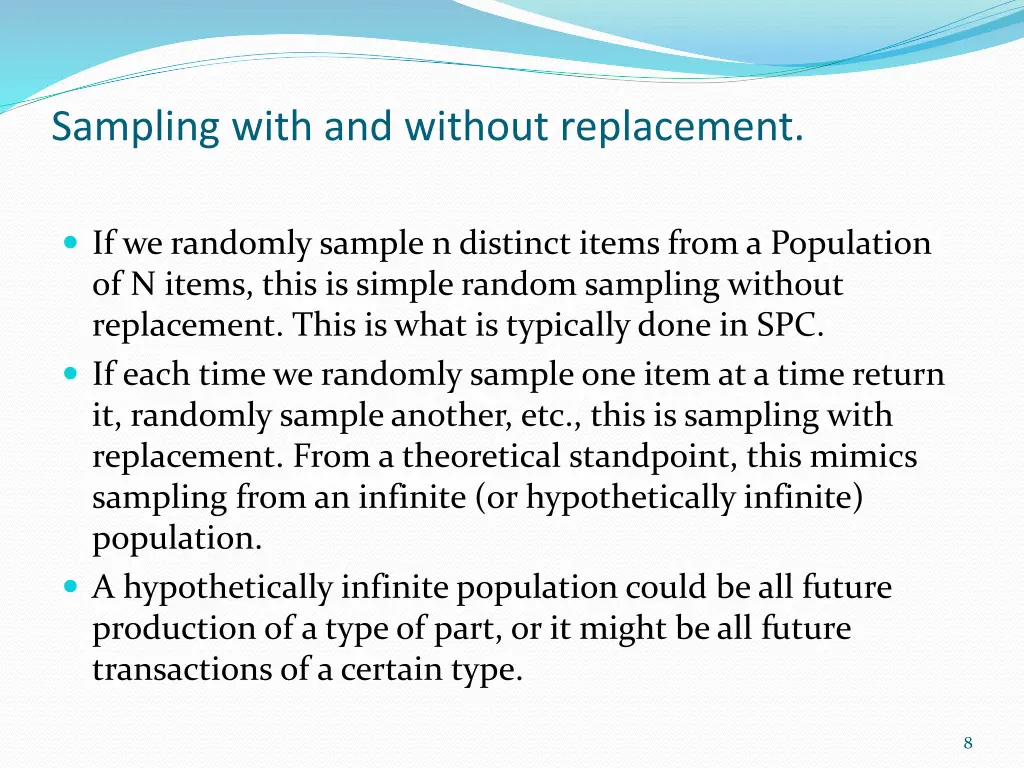 sampling with and without replacement