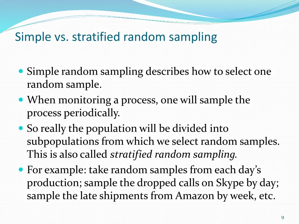 simple vs stratified random sampling