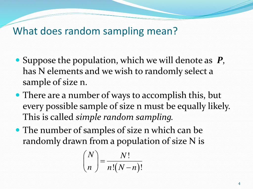 what does random sampling mean