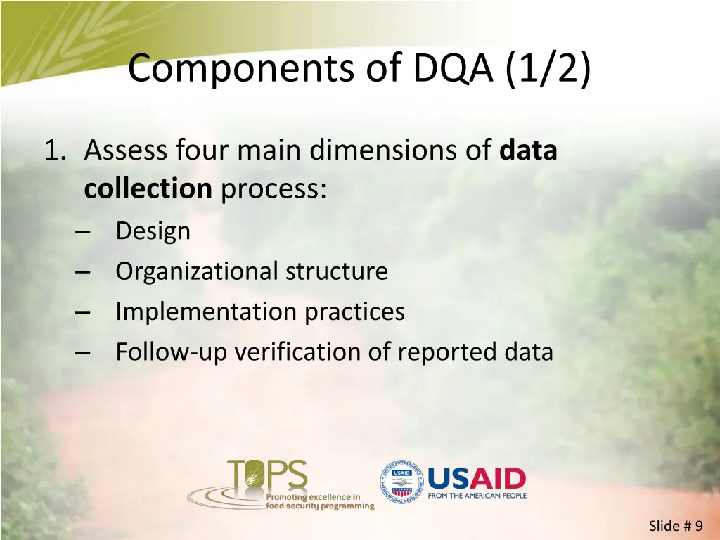 components of dqa 1 2