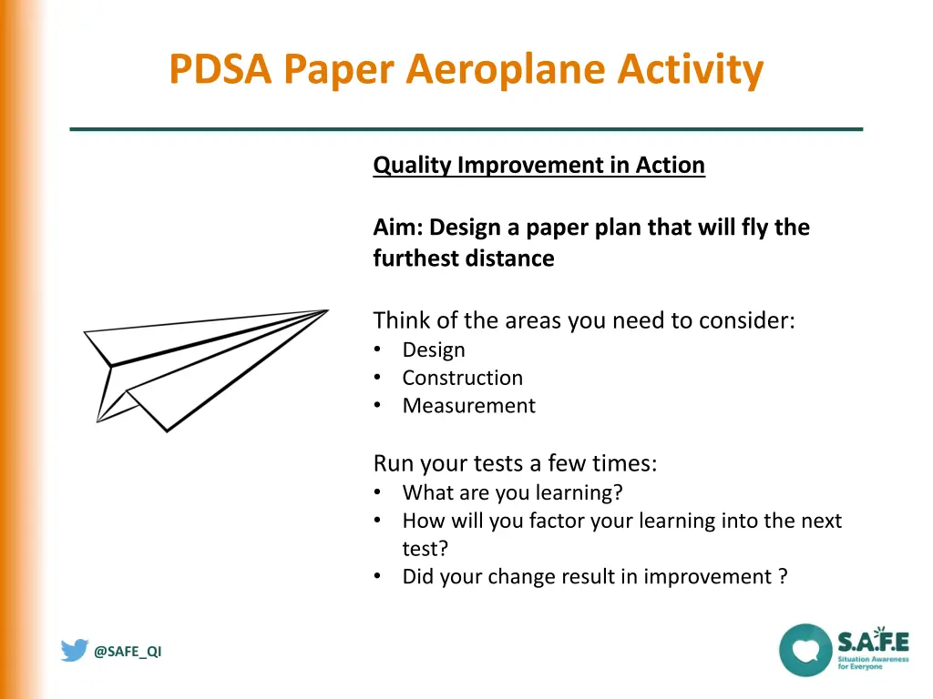 pdsa paper aeroplane activity