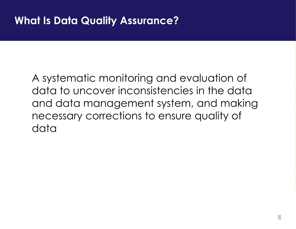 what is data quality assurance