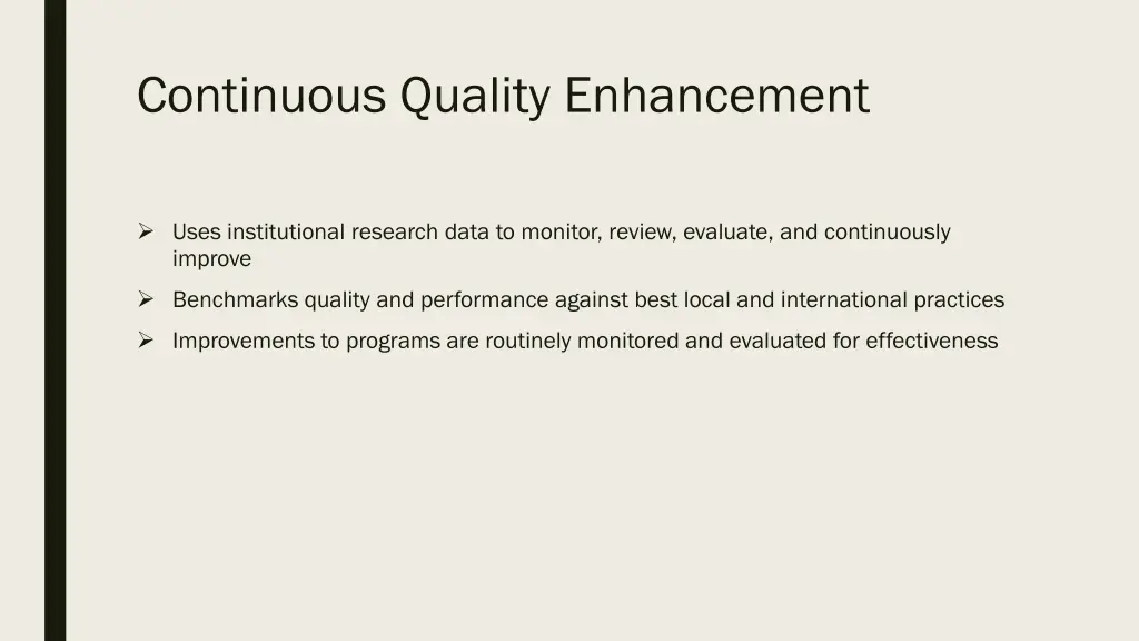 continuous quality enhancement