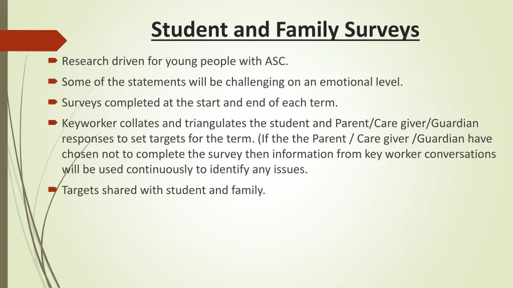 student and family surveys