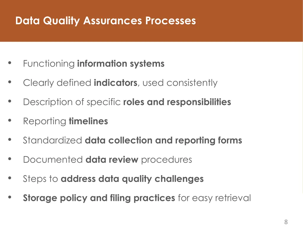 data quality assurances processes