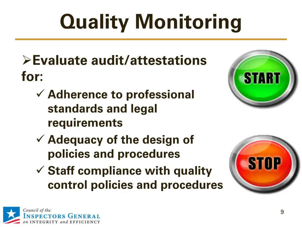 quality monitoring