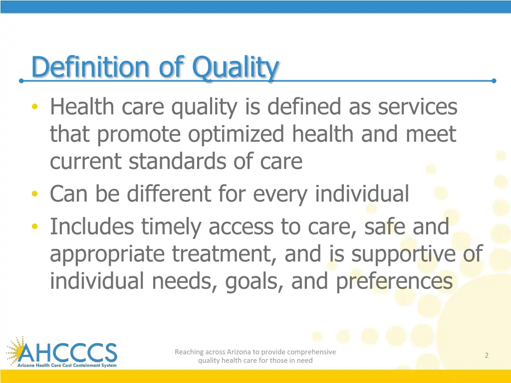 definition of quality health care quality