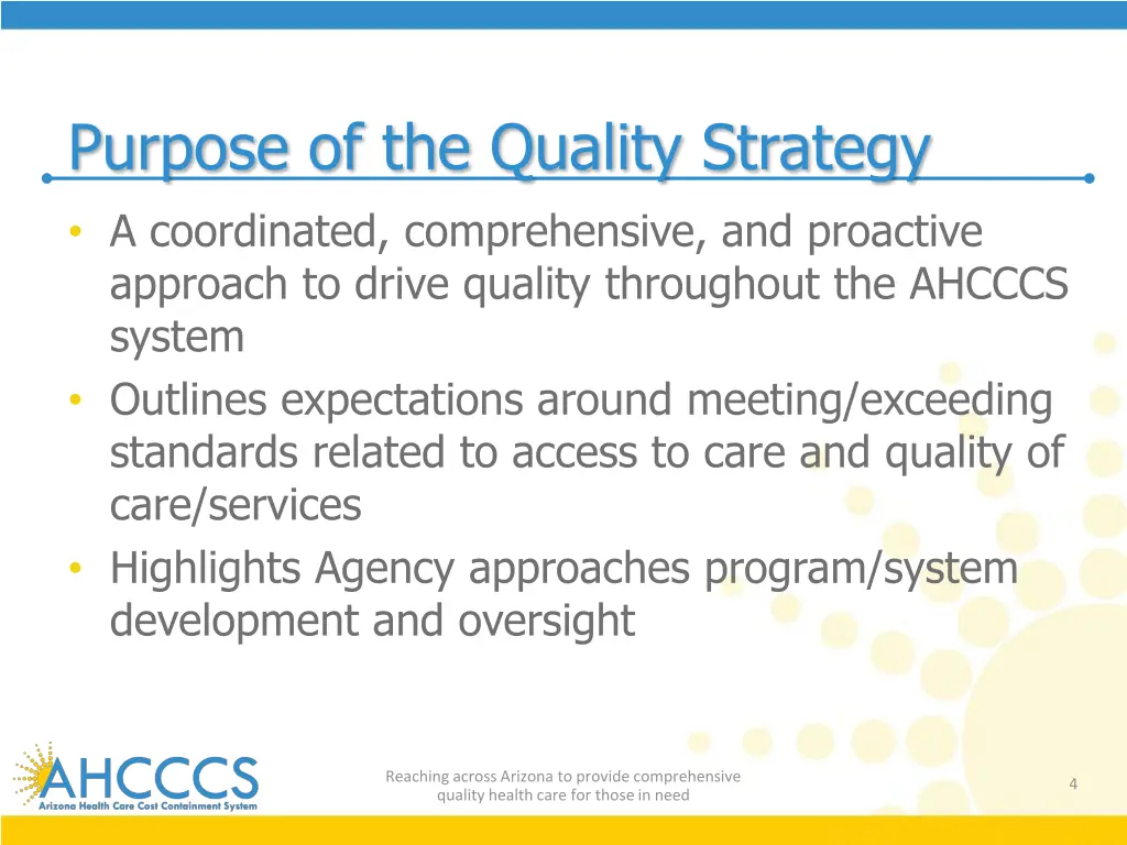 purpose of the quality strategy a coordinated