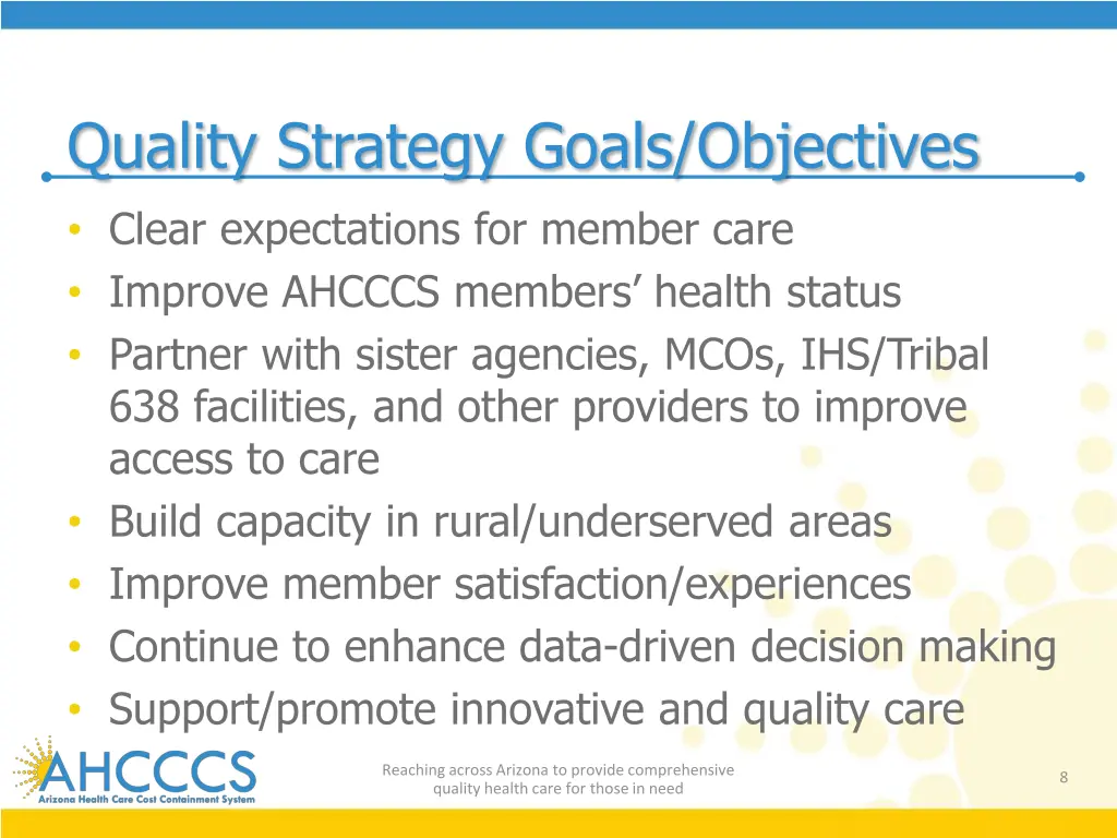 quality strategy goals objectives clear