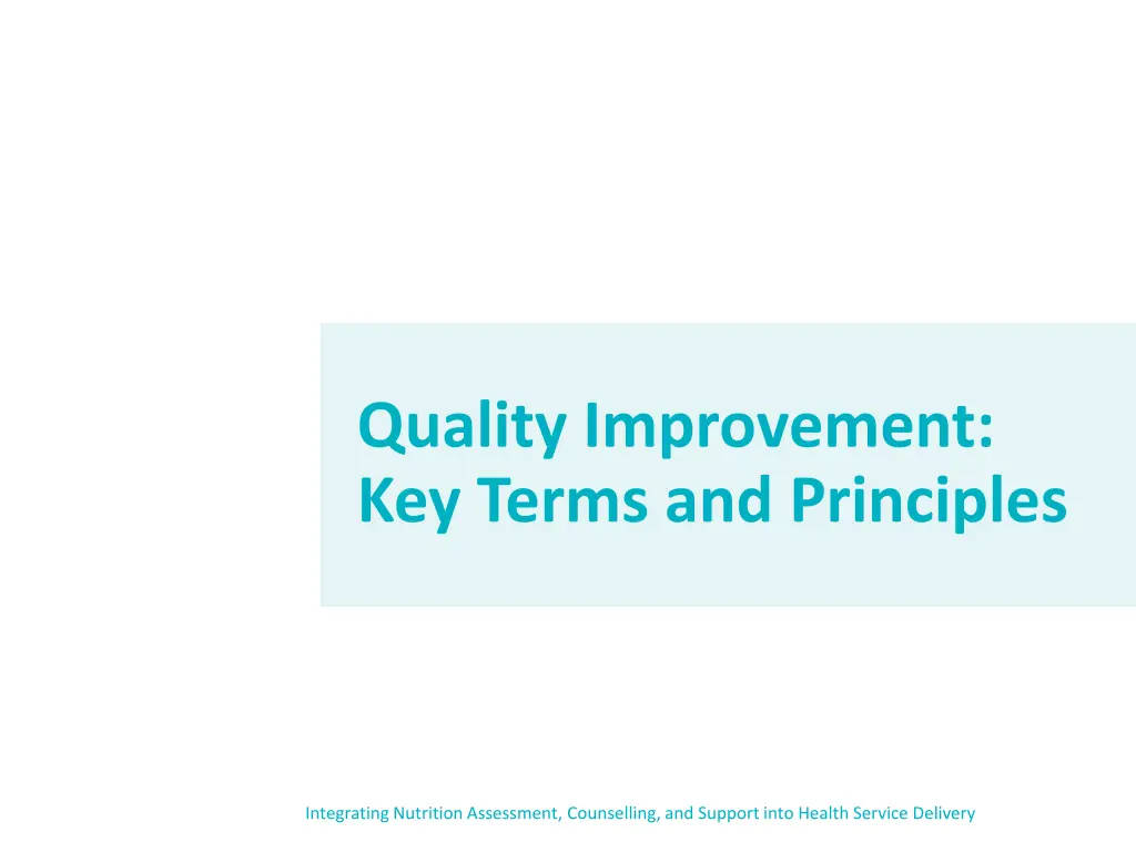 quality improvement key terms and principles