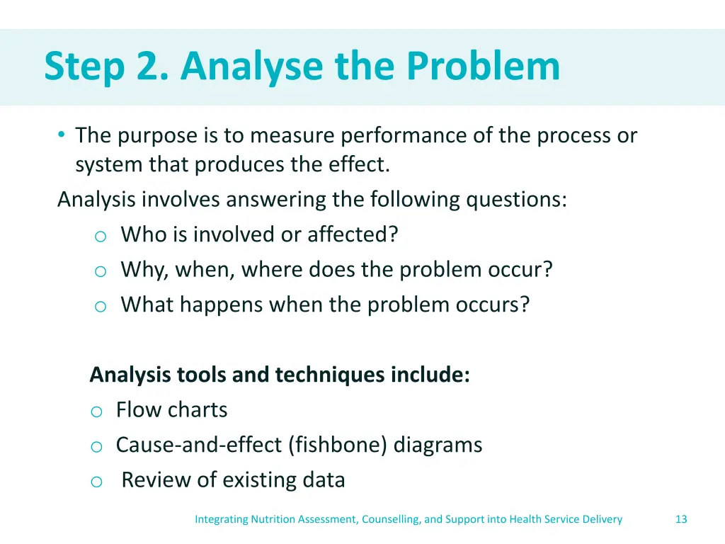 step 2 analyse the problem