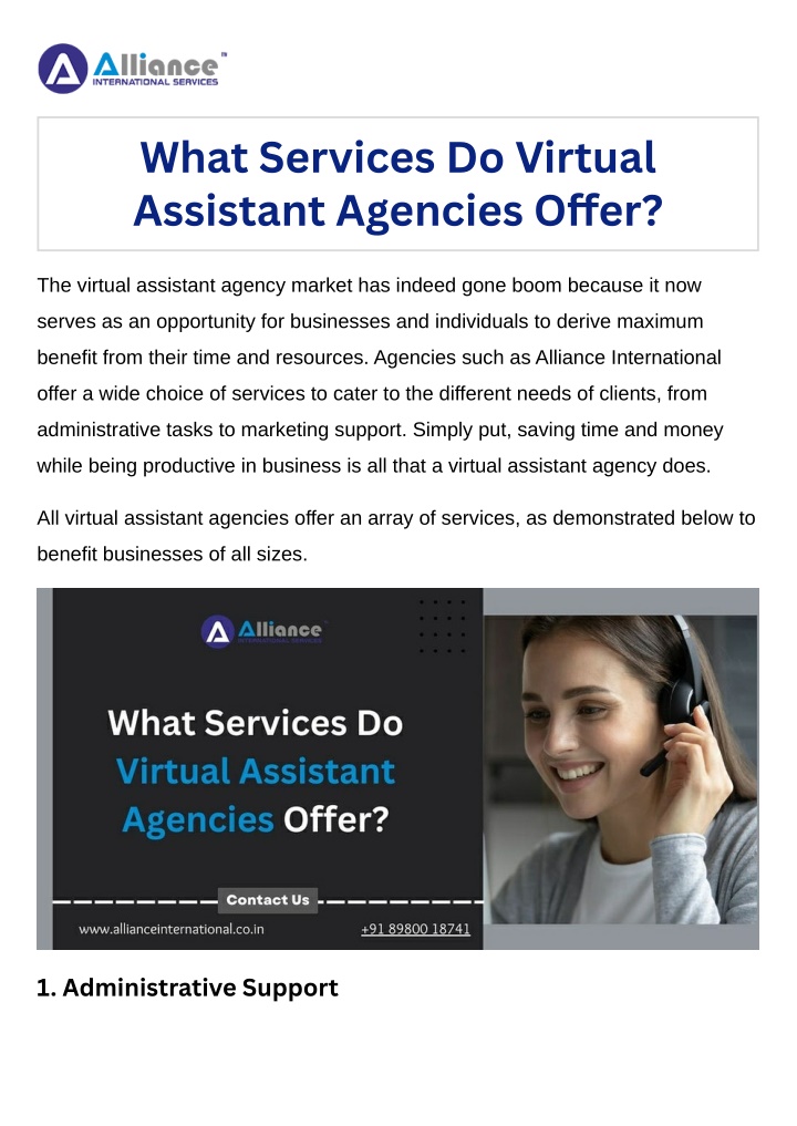 what services do virtual assistant agencies o er