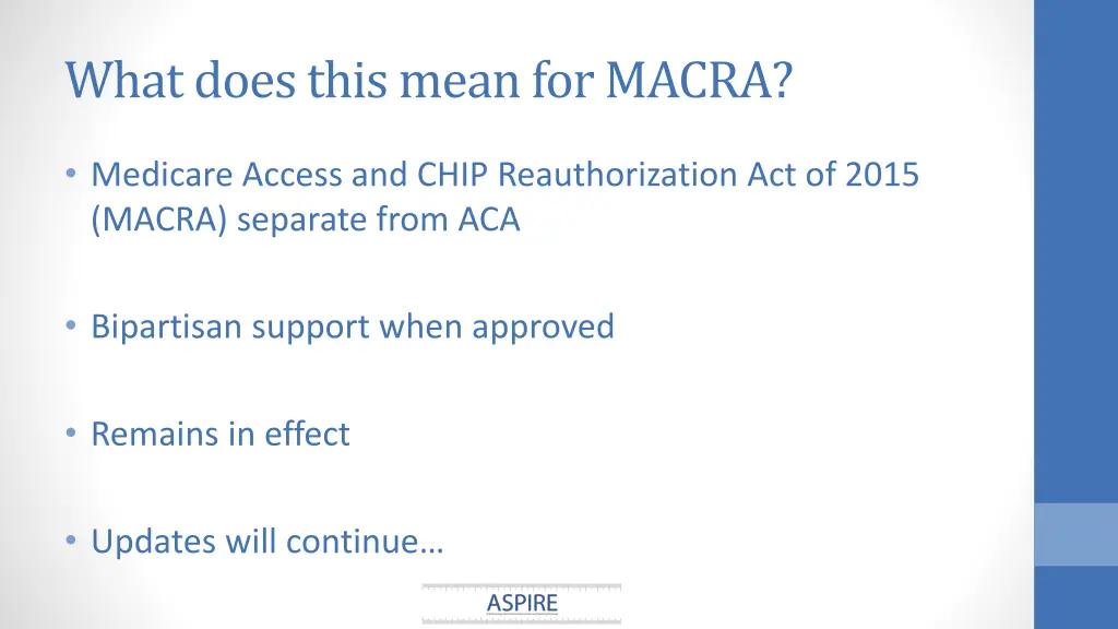 what does this mean for macra