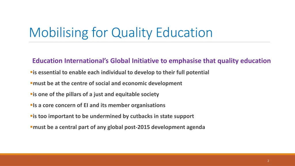 mobilising for quality education